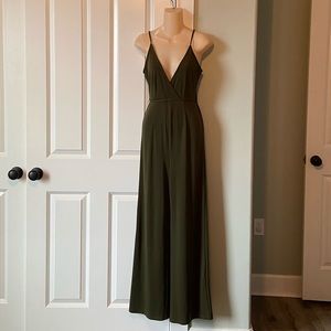 Brand unknown. Medium olive green jumpsuit.